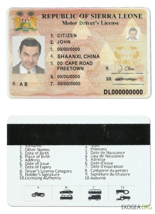 Sierra Leone driving license